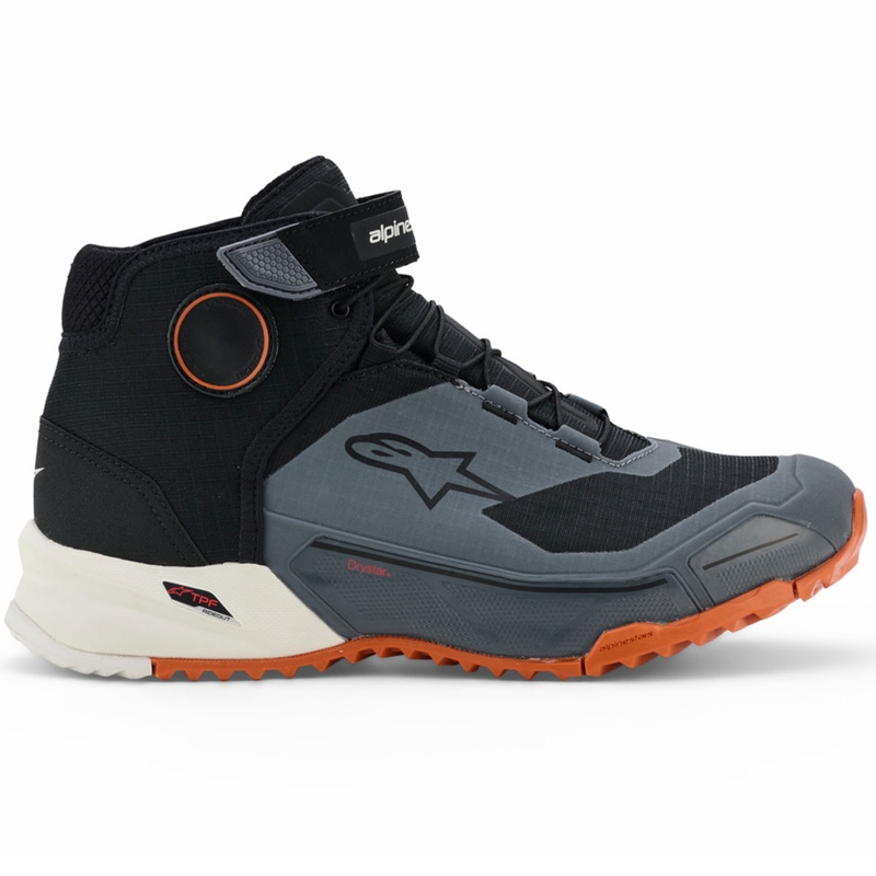 Мотоциклетни ботуши Alpinestars CR-X Drystar черно-тъмносиво-оранжево