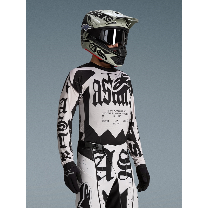 Мотокрос фланелка Alpinestars Techstar Limited Edition, Wolf Dust, пясъчно-черна