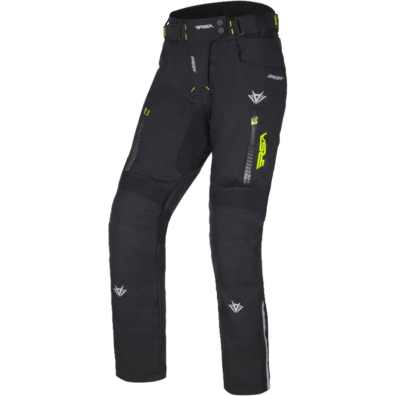 Дамски панталон за мотоциклет RSA Greby 2 black-fluo yellow