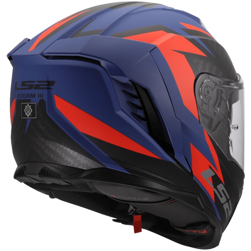 Мотоциклетна каска с пълно лице LS2 FF818 Storm III Dynamo синьо-червена