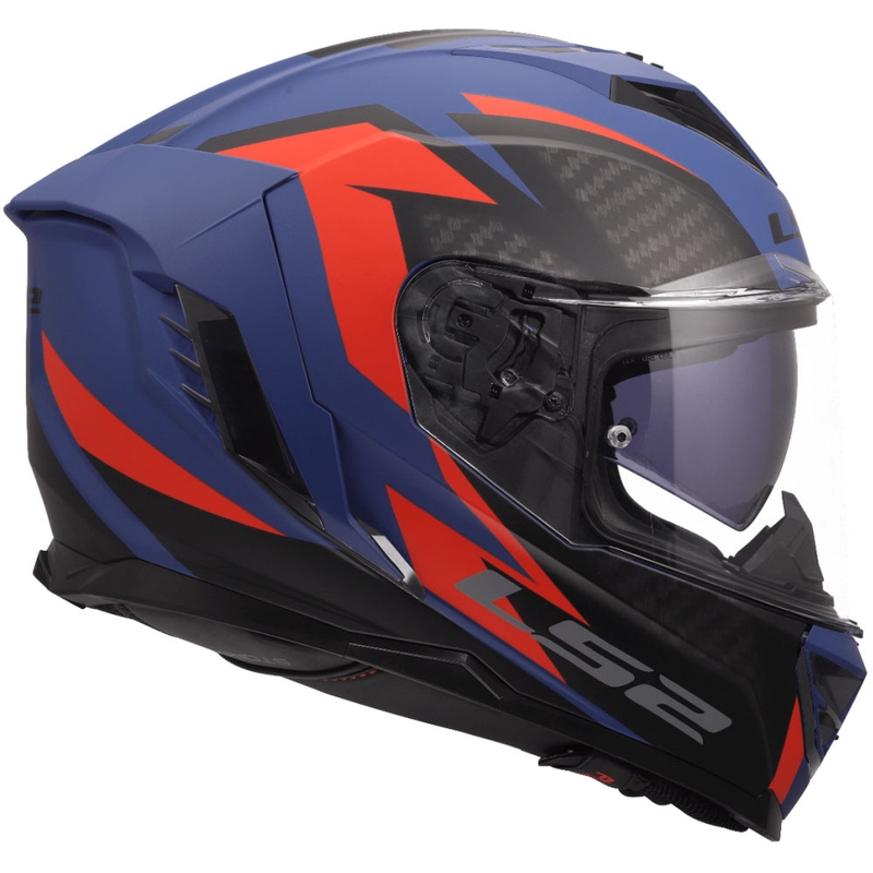 Мотоциклетна каска с пълно лице LS2 FF818 Storm III Dynamo синьо-червена