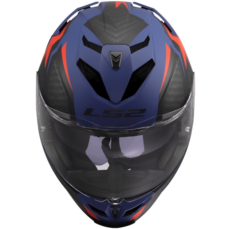 Мотоциклетна каска с пълно лице LS2 FF818 Storm III Dynamo синьо-червена