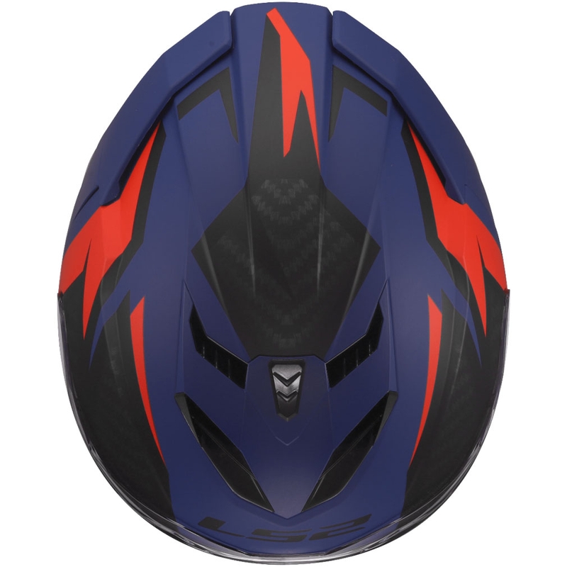 Мотоциклетна каска с пълно лице LS2 FF818 Storm III Dynamo синьо-червена