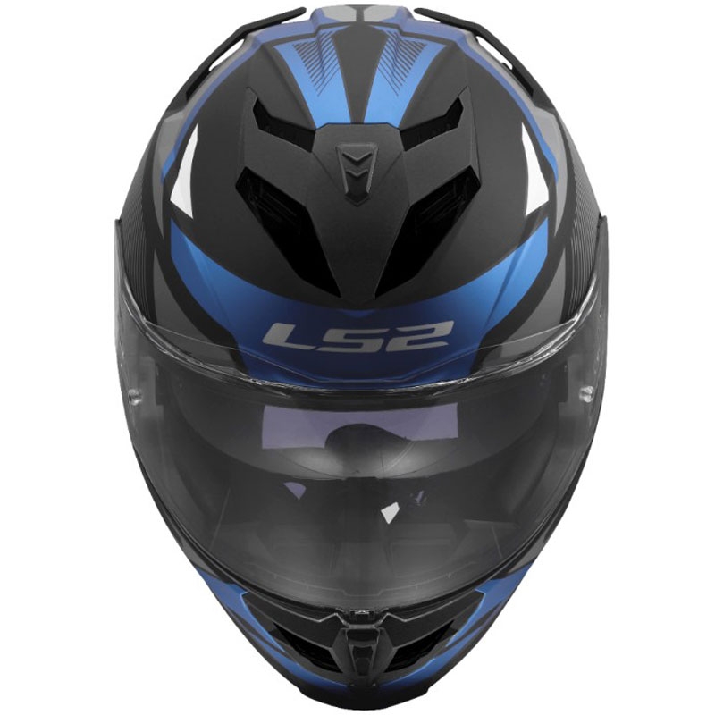 Мотоциклетна каска с пълно лице LS2 FF818 Storm III Komai, черно-синя