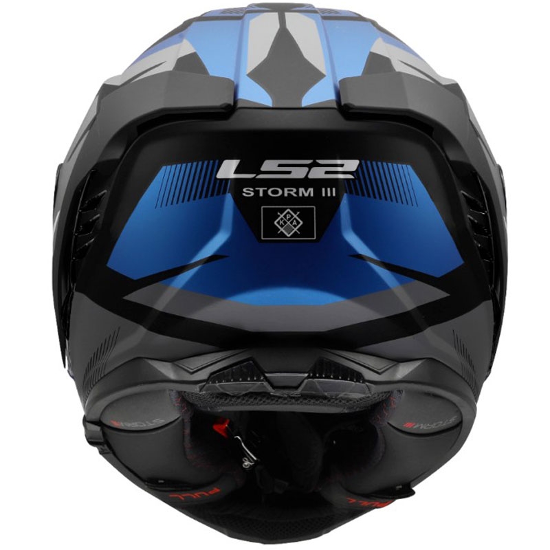 Мотоциклетна каска с пълно лице LS2 FF818 Storm III Komai, черно-синя