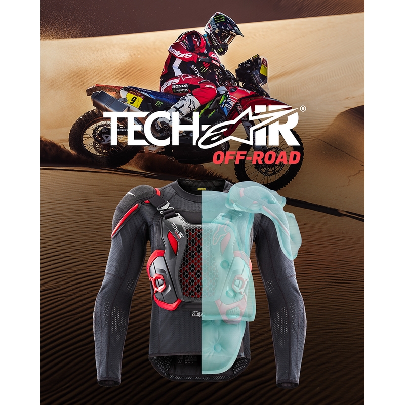 Жилетка за мотоциклет Alpinestars TECH-AIR®OFF-ROAD system с въздушна възглавница, черно-червена