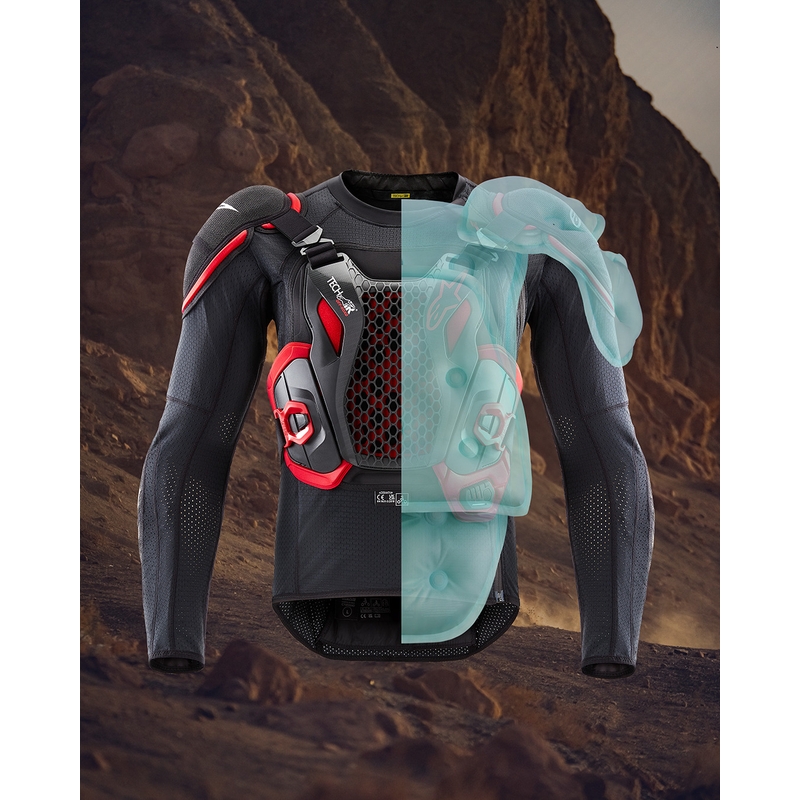 Жилетка за мотоциклет Alpinestars TECH-AIR®OFF-ROAD system с въздушна възглавница, черно-червена