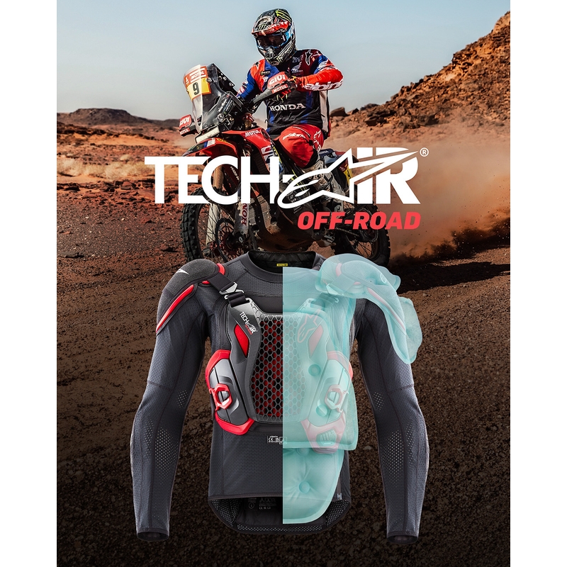 Жилетка за мотоциклет Alpinestars TECH-AIR®OFF-ROAD system с въздушна възглавница, черно-червена