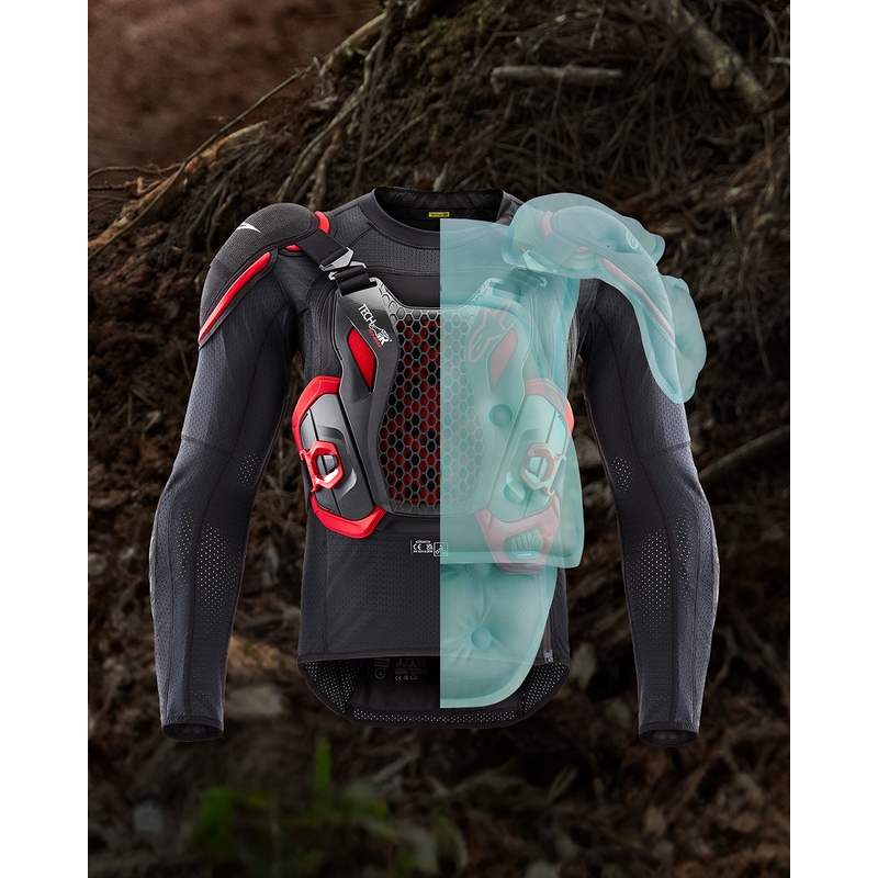 Жилетка за мотоциклет Alpinestars TECH-AIR®OFF-ROAD system с въздушна възглавница, черно-червена