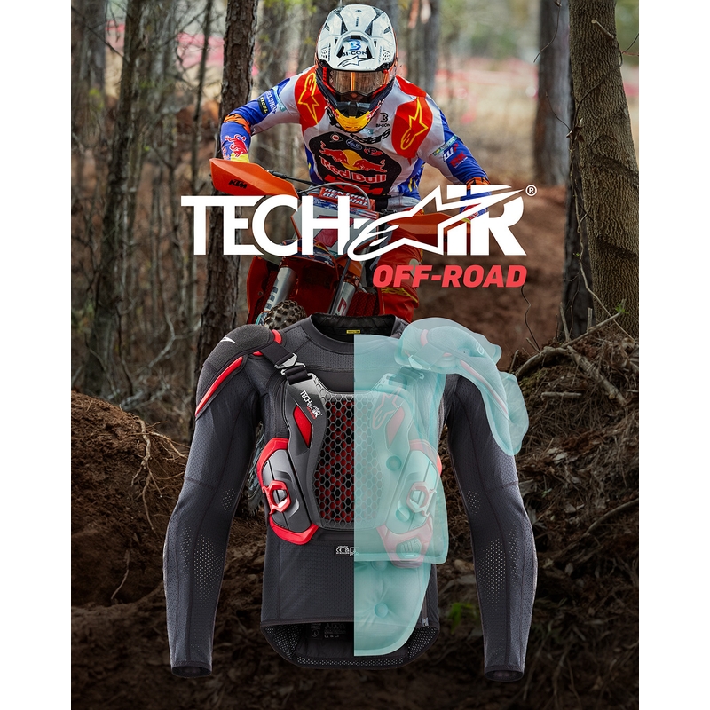 Жилетка за мотоциклет Alpinestars TECH-AIR®OFF-ROAD system с въздушна възглавница, черно-червена