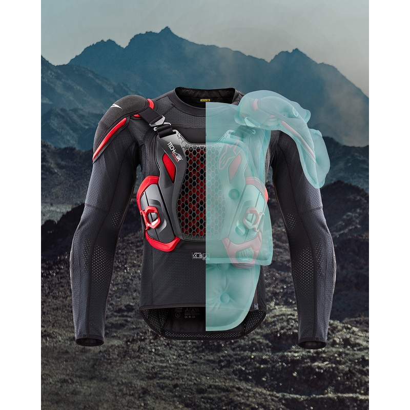 Жилетка за мотоциклет Alpinestars TECH-AIR®OFF-ROAD system с въздушна възглавница, черно-червена