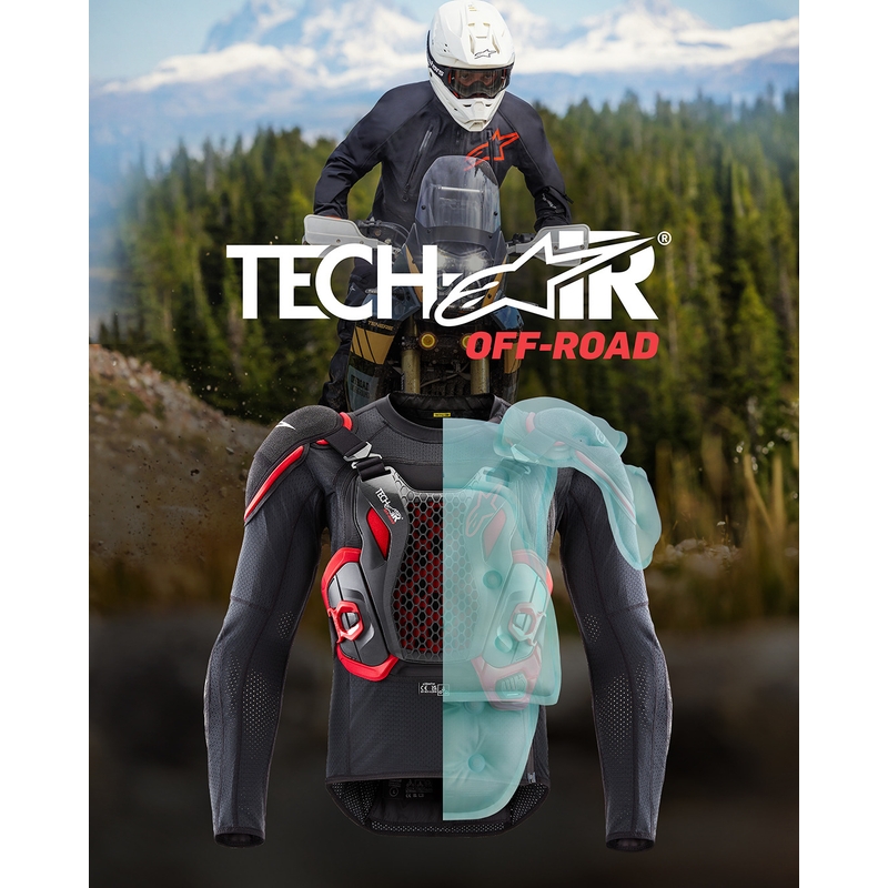 Жилетка за мотоциклет Alpinestars TECH-AIR®OFF-ROAD system с въздушна възглавница, черно-червена