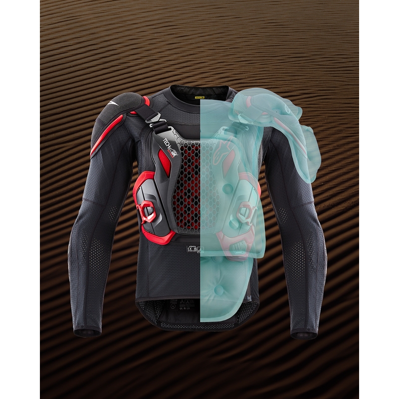 Жилетка за мотоциклет Alpinestars TECH-AIR®OFF-ROAD system с въздушна възглавница, черно-червена
