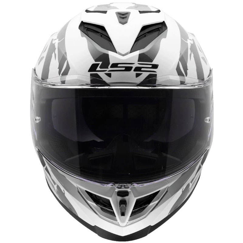 Мотоциклетна каска с пълно лице LS2 FF818 Storm III Kaos бяло-сива