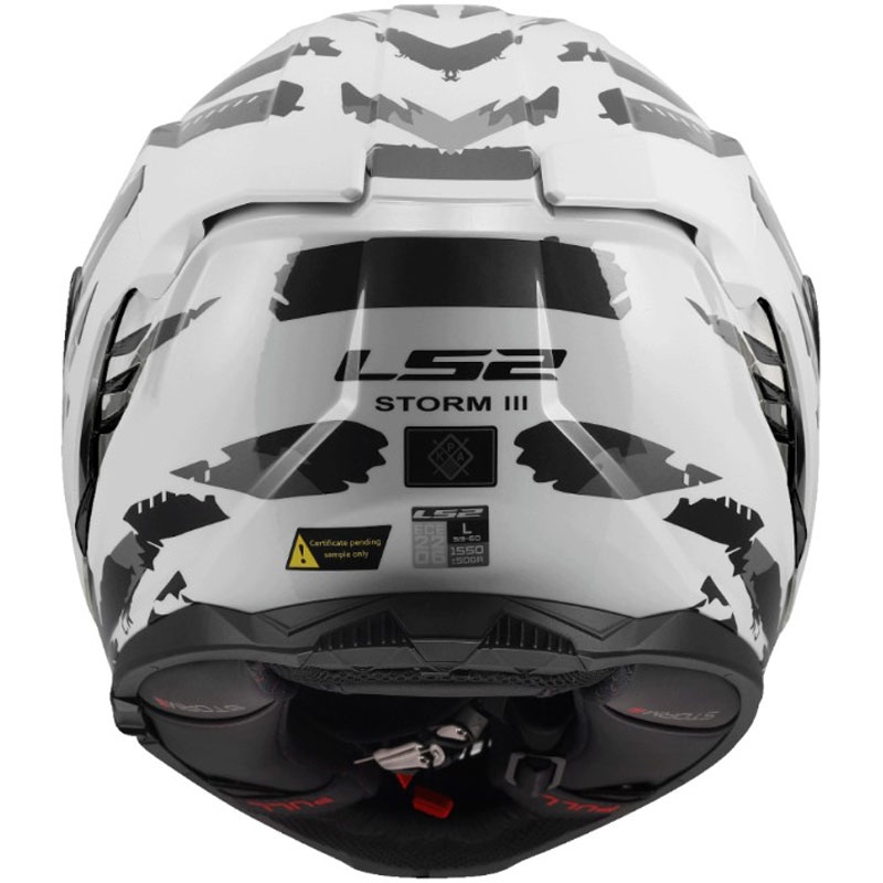 Мотоциклетна каска с пълно лице LS2 FF818 Storm III Kaos бяло-сива