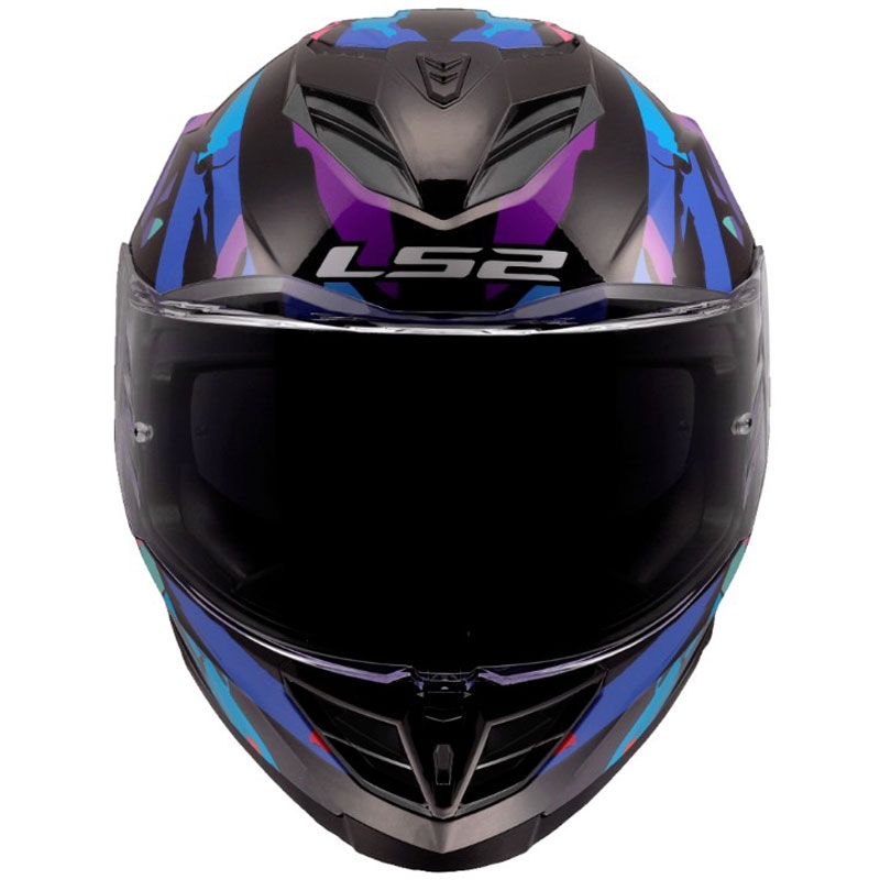 LS2 FF818 Storm III Kaos Мотоциклетна каска с пълно лице, черно-лилаво-синьо