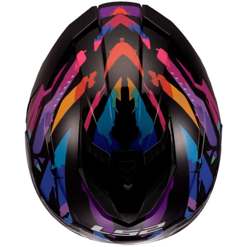 LS2 FF818 Storm III Kaos Мотоциклетна каска с пълно лице, черно-лилаво-синьо