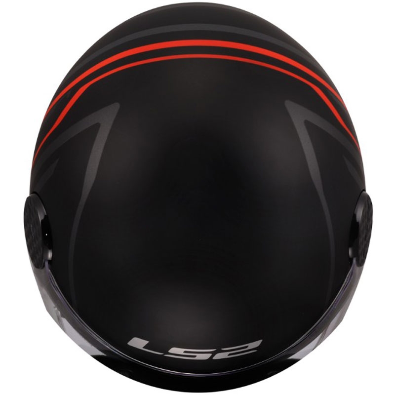 Отворена мотоциклетна каска LS2 OF558 Sphere Lux II Minimum черно-червена