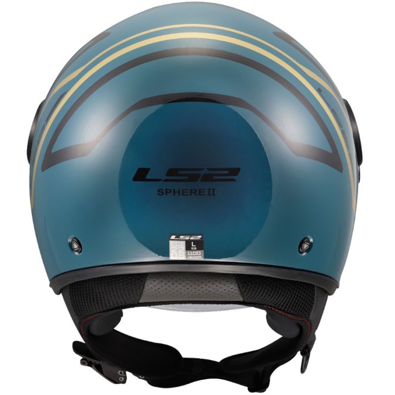 Отворена мотоциклетна каска LS2 OF558 Sphere Lux II Minimum, тъмносиньо-зелена