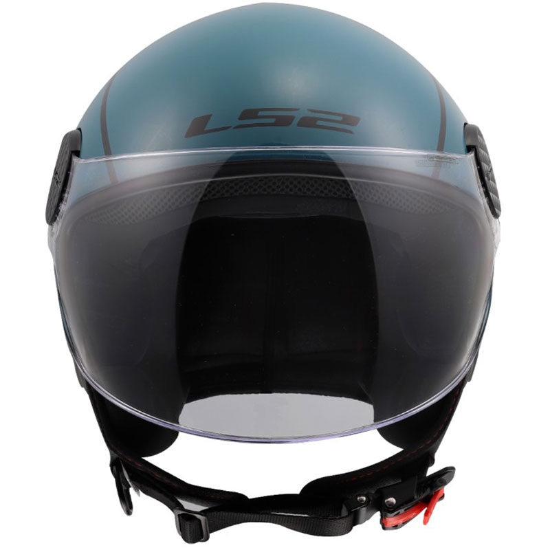 Отворена мотоциклетна каска LS2 OF558 Sphere Lux II Minimum, тъмносиньо-зелена