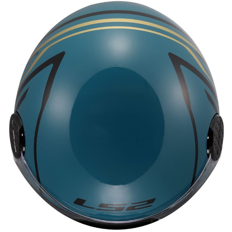 Отворена мотоциклетна каска LS2 OF558 Sphere Lux II Minimum, тъмносиньо-зелена