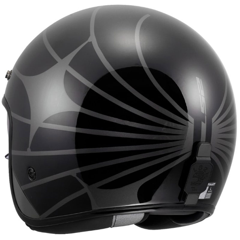 Отворена мотоциклетна каска LS2 OF601 Bob II Cosmic, лъскава, черно-сива