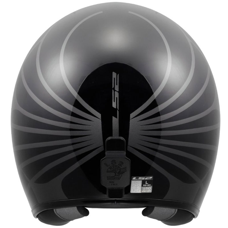 Отворена мотоциклетна каска LS2 OF601 Bob II Cosmic, лъскава, черно-сива