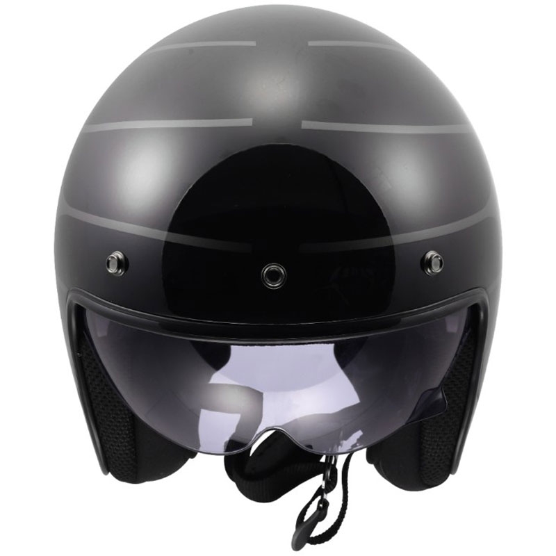 Отворена мотоциклетна каска LS2 OF601 Bob II Cosmic, лъскава, черно-сива