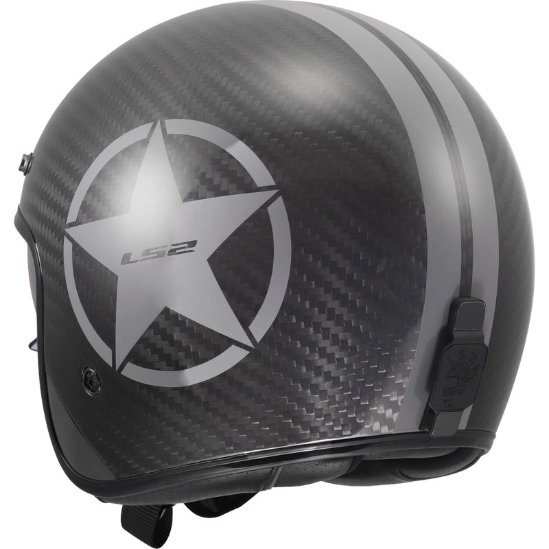 Отворена мотоциклетна каска LS2 OF601 Bob II Carbon Star, лъскаво сива