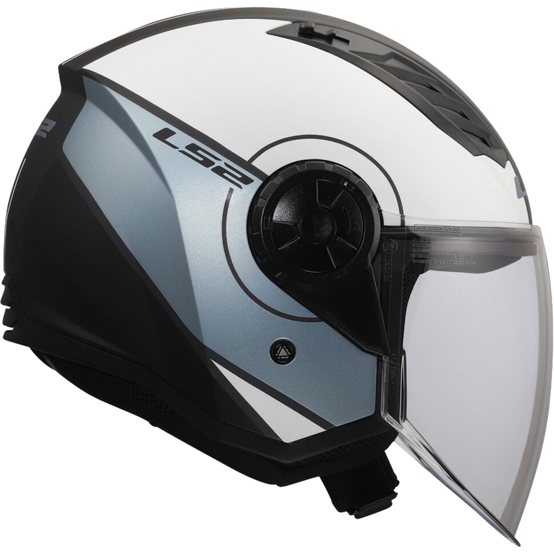 Отворена мотоциклетна каска LS2 OF616 Airflow II Cover матово сиво-синьо