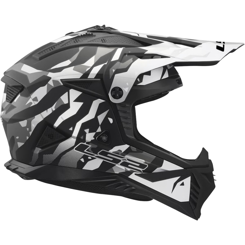Мотокрос каска LS2 MX708 Fast II Grotesk матово черно-сива