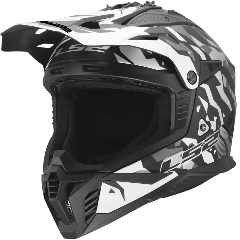 Мотокрос каска LS2 MX708 Fast II Grotesk матово черно-сива