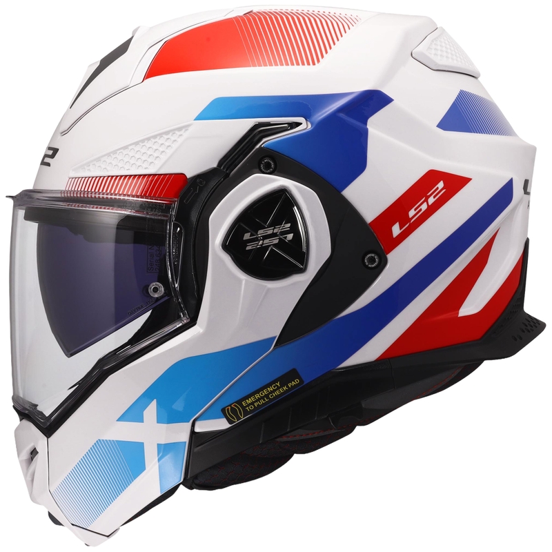 Мото каска с отваряне LS2 FF901 Advant X Nova, лъскава, бяло-синьо-червена