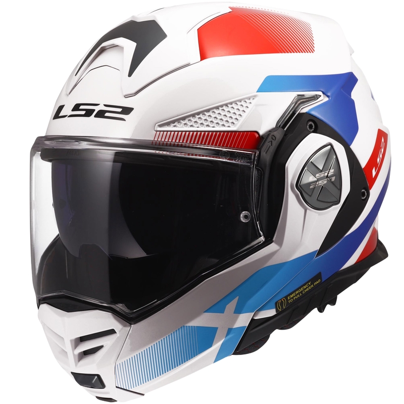 Мото каска с отваряне LS2 FF901 Advant X Nova, лъскава, бяло-синьо-червена