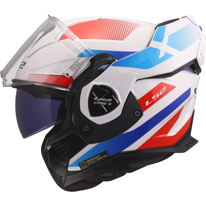 Мото каска с отваряне LS2 FF901 Advant X Nova, лъскава, бяло-синьо-червена