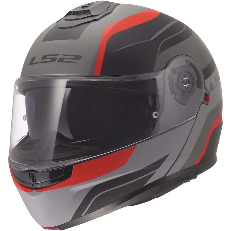 Каска с отваряне LS2 FF908 Strobe II Monza матово черно-сиво-червено
