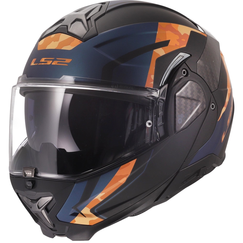 Мото каска с отваряне LS2 FF910 Advant II Glide матово черно-оранжева