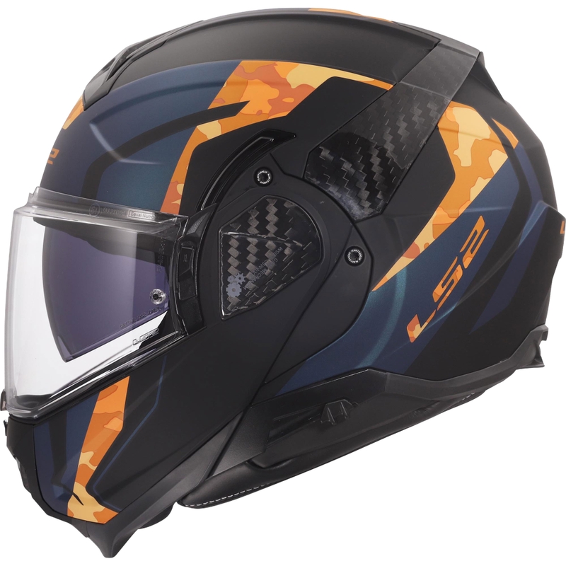 Мото каска с отваряне LS2 FF910 Advant II Glide матово черно-оранжева