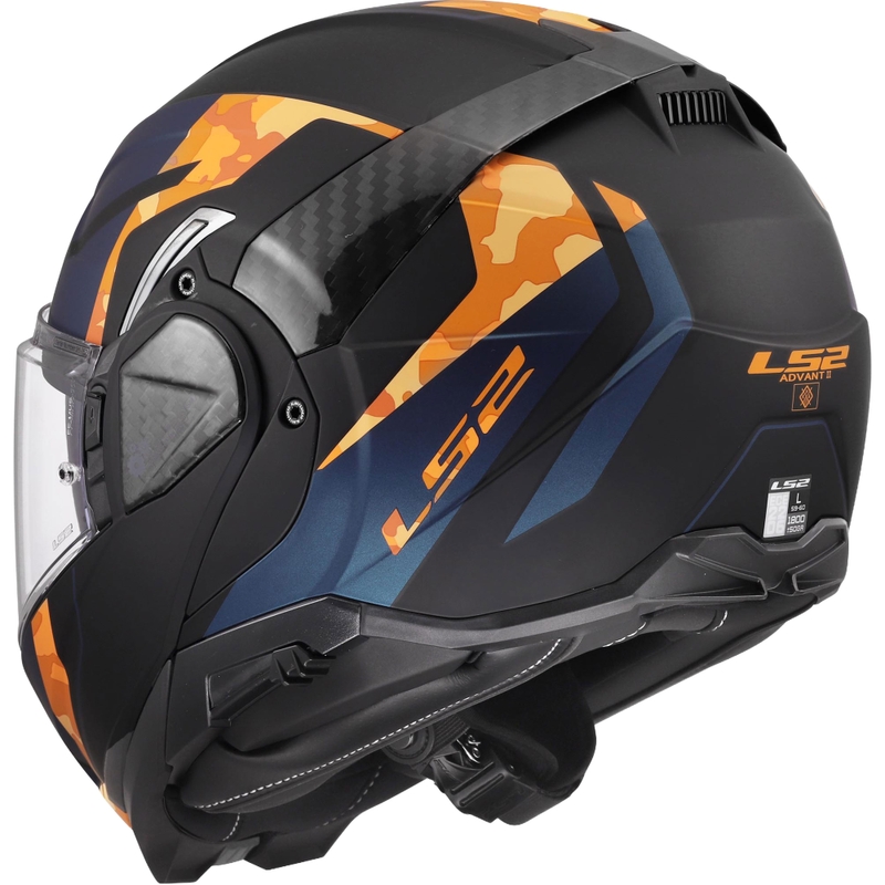 Мото каска с отваряне LS2 FF910 Advant II Glide матово черно-оранжева