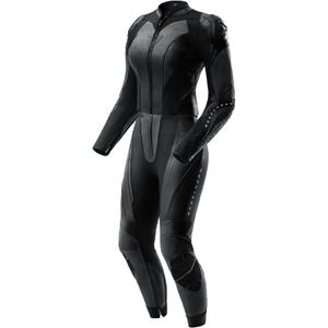 Дамски двукомпонентен кожен мотоциклетен костюм Rebelhorn Diva RS черен