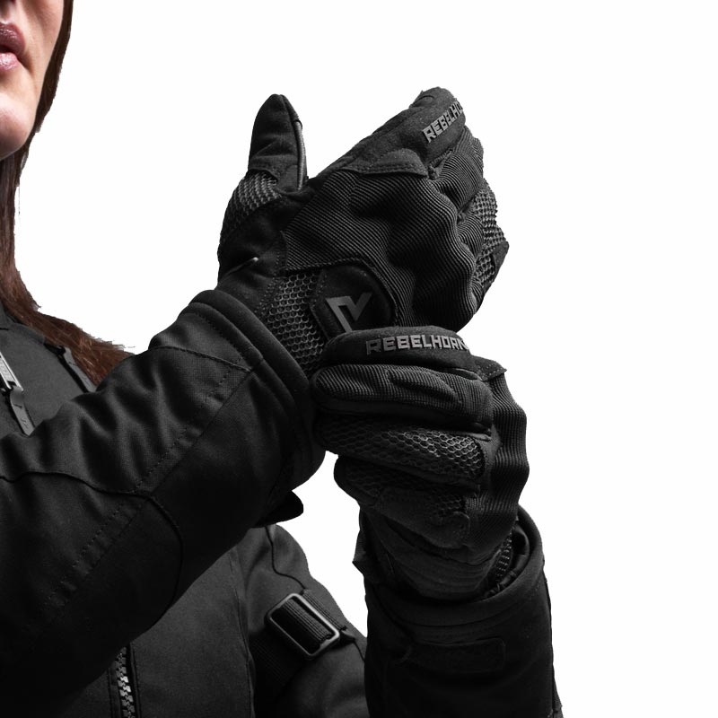 Дамски мотоциклетни ръкавици Rebelhorn Core, черни