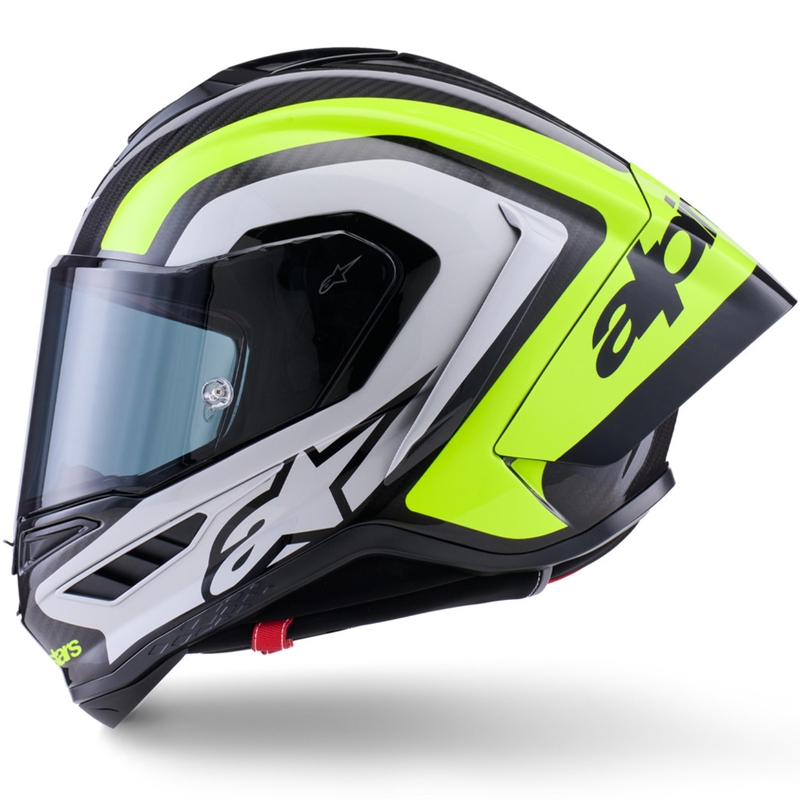 Alpinestars Supertech R10 Arius каска за мотоциклет с пълно лице, черно-флуоресцентно жълто-бяло