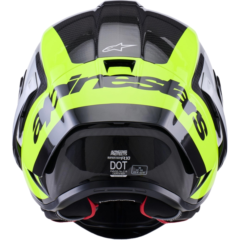 Alpinestars Supertech R10 Arius каска за мотоциклет с пълно лице, черно-флуоресцентно жълто-бяло