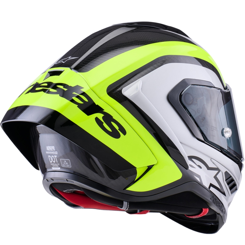 Alpinestars Supertech R10 Arius каска за мотоциклет с пълно лице, черно-флуоресцентно жълто-бяло