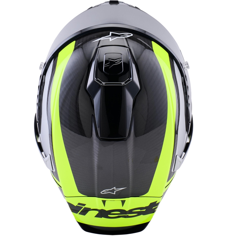 Alpinestars Supertech R10 Arius каска за мотоциклет с пълно лице, черно-флуоресцентно жълто-бяло