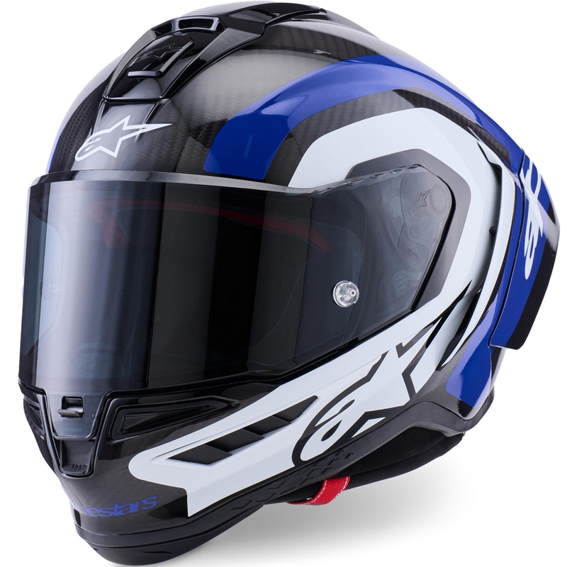 Alpinestars Supertech R10 Arius каска за мотоциклет с пълно лице, черно-синьо-бяла