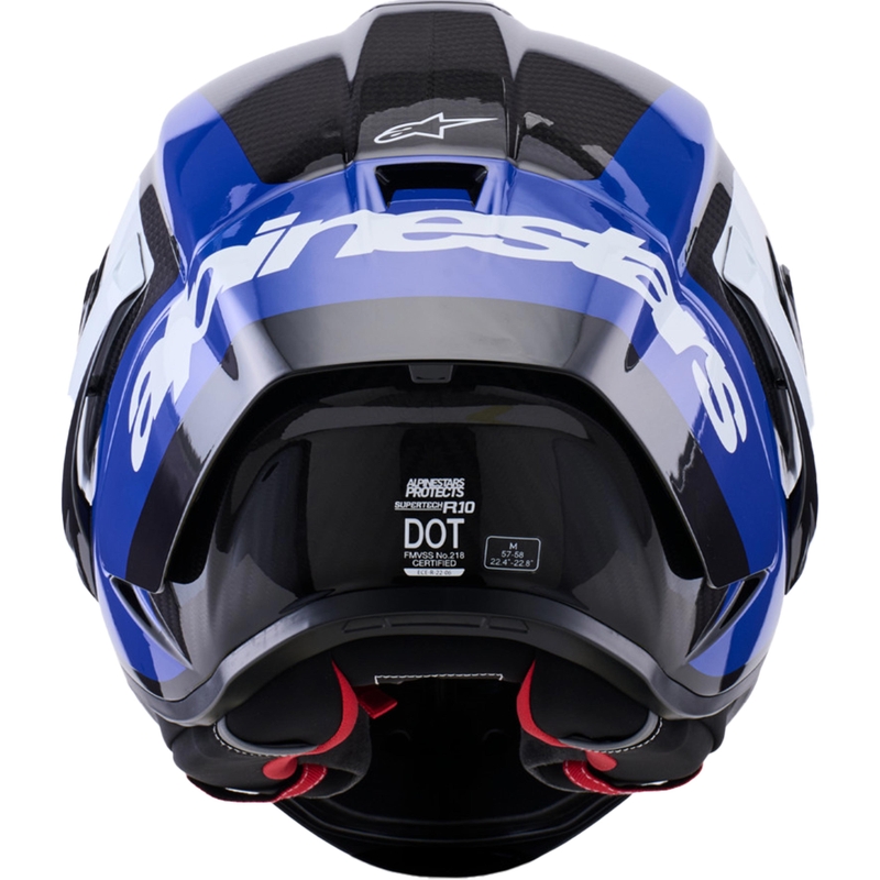 Alpinestars Supertech R10 Arius каска за мотоциклет с пълно лице, черно-синьо-бяла