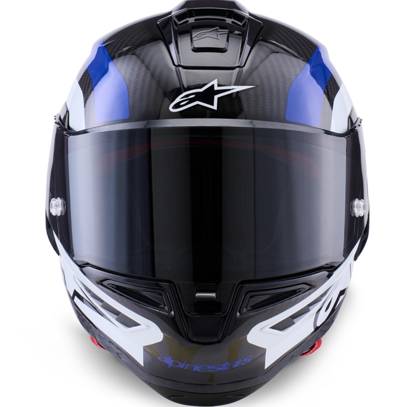 Alpinestars Supertech R10 Arius каска за мотоциклет с пълно лице, черно-синьо-бяла