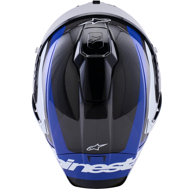 Alpinestars Supertech R10 Arius каска за мотоциклет с пълно лице, черно-синьо-бяла