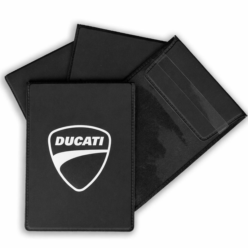 Черно-бяло лого на капака на техническия регистрационен номер на Ducati
